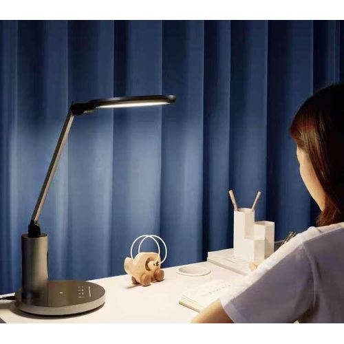 LED Desktop Study Table Lamp - Sliding Dimming - Eye Protection - Gray & Black