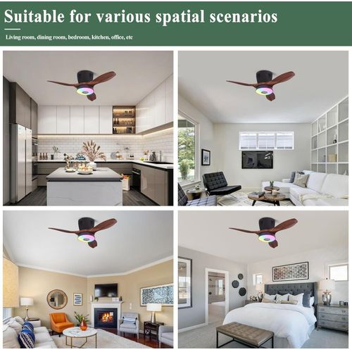 Portable Bluetooth Smart Ceiling Fan with LED Light
