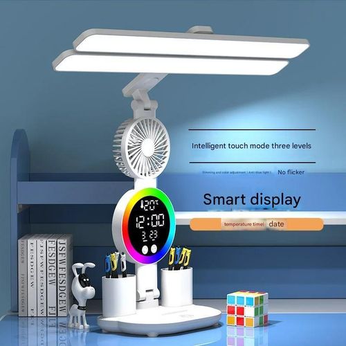 Rechargeable LED Desk Lamp with USB Fan