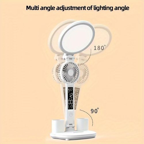 Rechargeable LED Desk Lamp with USB Fan