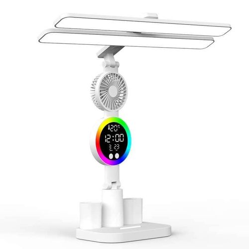 Rechargeable LED Desk Lamp with USB Fan