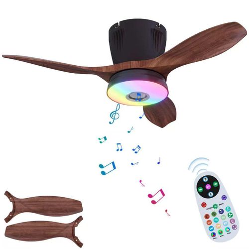 Portable Bluetooth Smart Ceiling Fan with LED Light