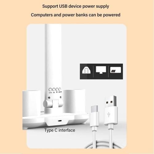 Rechargeable LED Desk Lamp with USB Fan