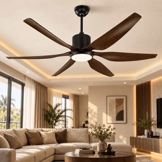 6 Blade Silent Cooling 3 Color LED 52 Inch Ceiling Fan with Light & Remote Control - Bumble Shop