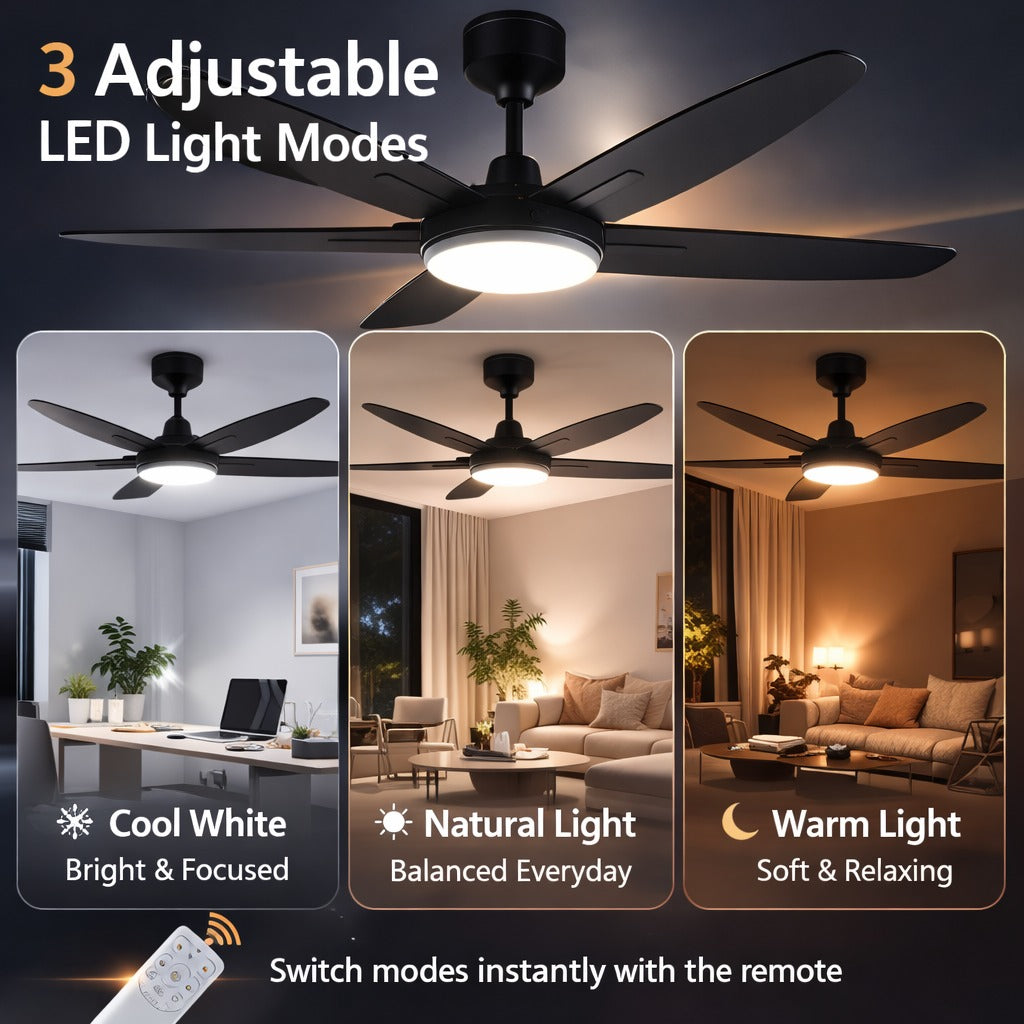 Summer Wind 5-Blade Ceiling Fan with LED Light 52 inches