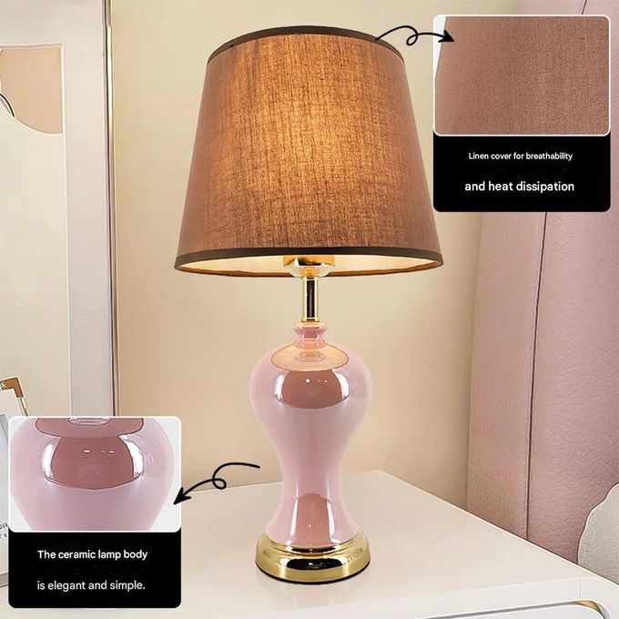 Modern LED Bedside Night Light – Peach | Decorative Bedroom Table Lamp - Bumble Shop