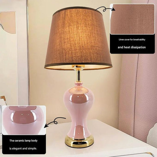 Modern LED Bedside Night Light – Peach | Decorative Bedroom Table Lamp - Bumble Shop