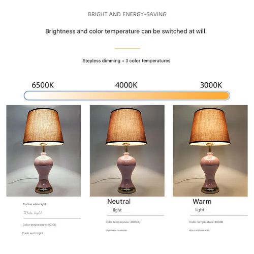 Modern LED Bedside Night Light – Peach | Decorative Bedroom Table Lamp - Bumble Shop